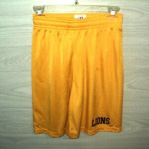 Lions Shorts Adult Size S Gold Activewear Elastic Waist, Drawstring Badger